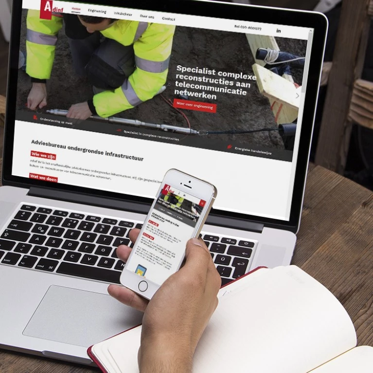 Realisatie website voor Adinf