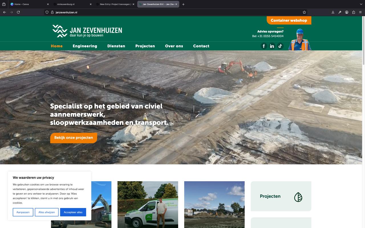 Janzevenhuizen Website image
